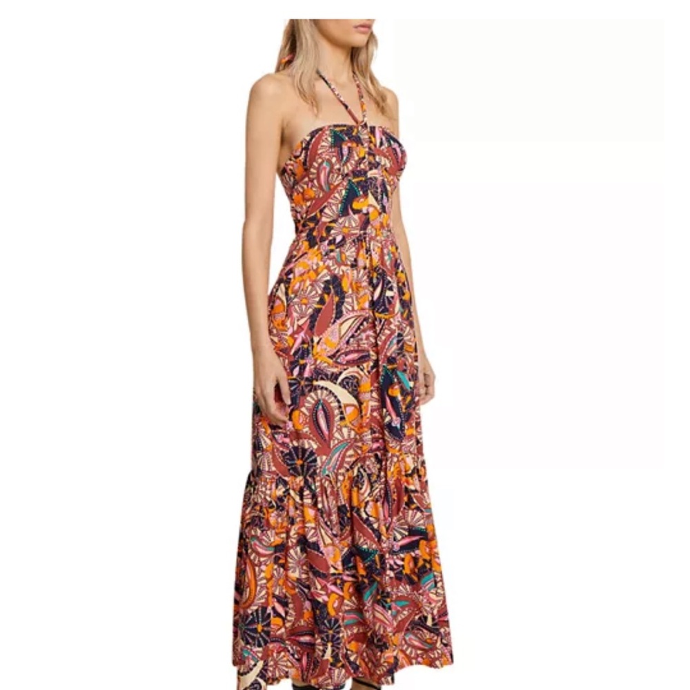 A.L.C. Adelle Halter Maxi Dress in Multicolored Floral Print. NWOT. Size 4 - Picture 2 of 10